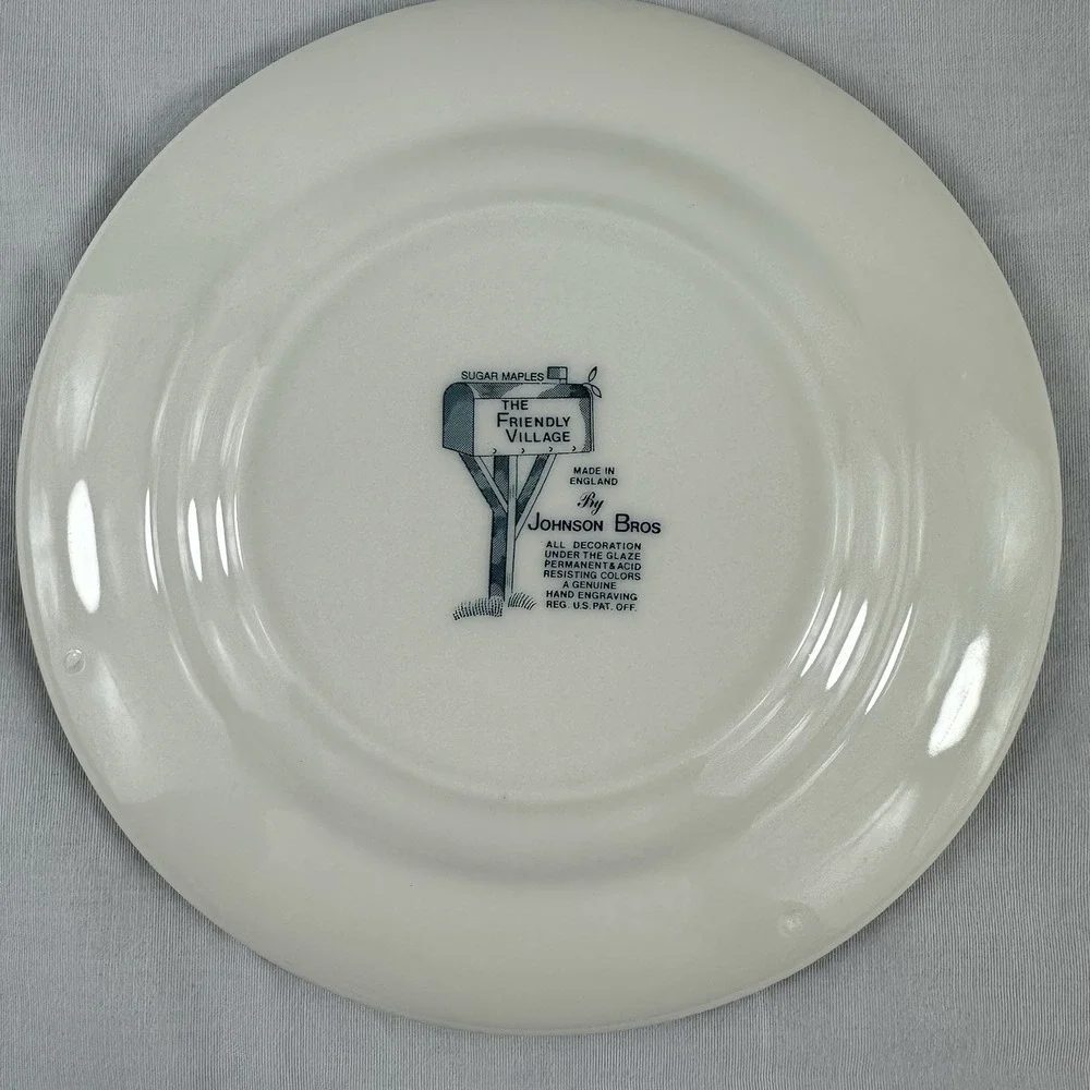 Vintage 3 Johnson Bros Plates Friendly Village Sugar Maples Bread & Butter 6